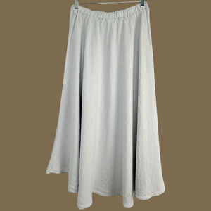 Match Point USA Linen Skirt Sz. M Lagom Gray Bias Cut Minimalist Coastal